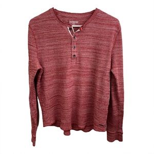 Express Mens Henley Red Size Large